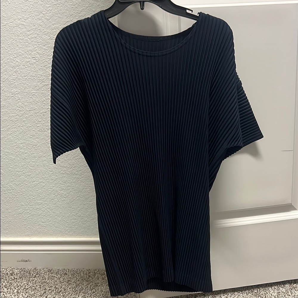 Navy Blue Pleated men's Top